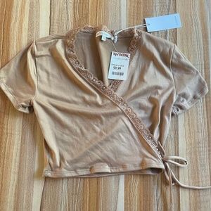 Brown semi crop top